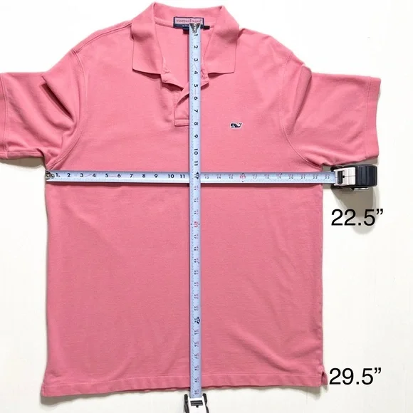 SOLD-Vineyard Vines Mens Collared Short Sleeve Pink Pullover Pique Polo Shirt - Picture 6 of 6